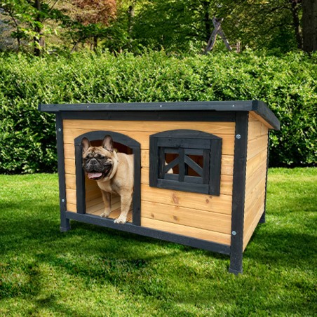 Umweltbewusste Holzhütte für Hunde Toby